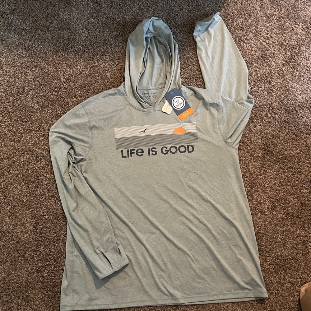 NWT Men’s Life is Good Gray Hoodie